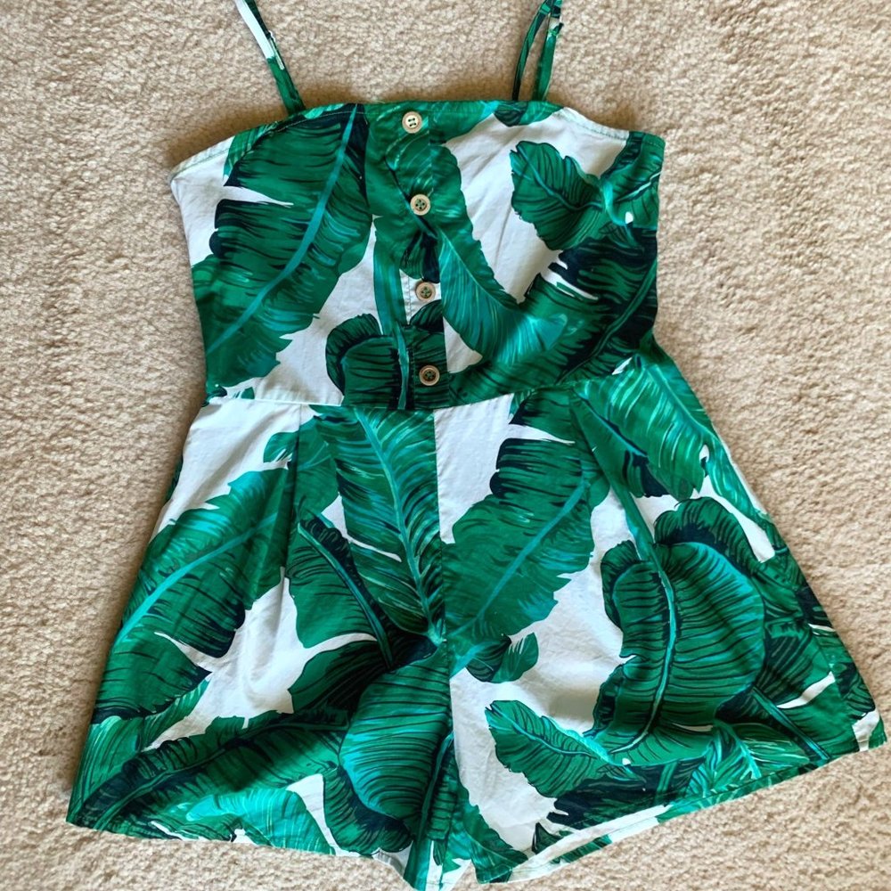 Shein Kids Palm Leaf Short Romper